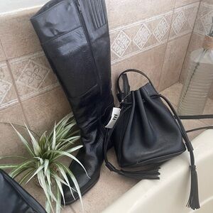 Black tall boots